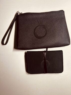 Pandora Black Wristlet Pouch Set with Embossed Crown Logo